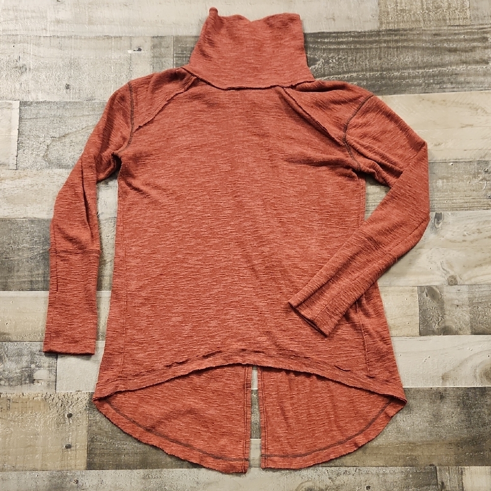 We The Free Orange Asymmetrical Long Sleeve Tunic